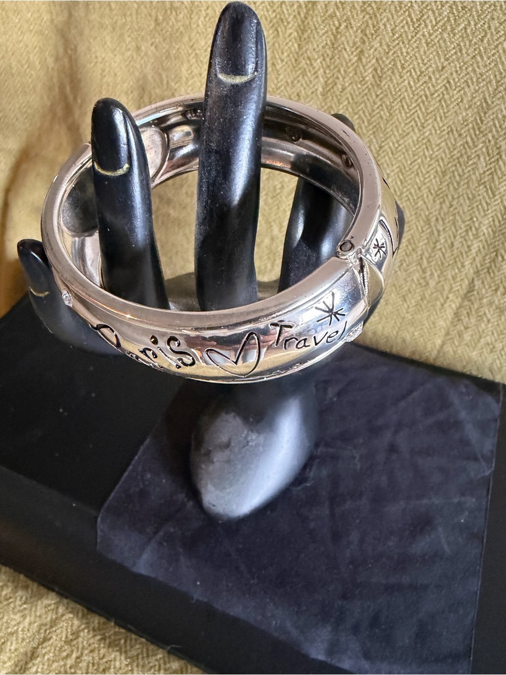 Brighton Silver 'Paris' Engraved Hinged Bracelet - Picture 2 of 5